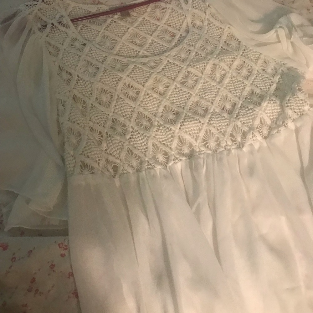 Lace and chiffon size 2x Roz and Ali Dress barn top nwot